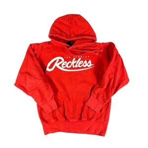 Y2K Young & Reckless Hoodie Red Los Angeles Reckless Pullover Sweatshirt Small